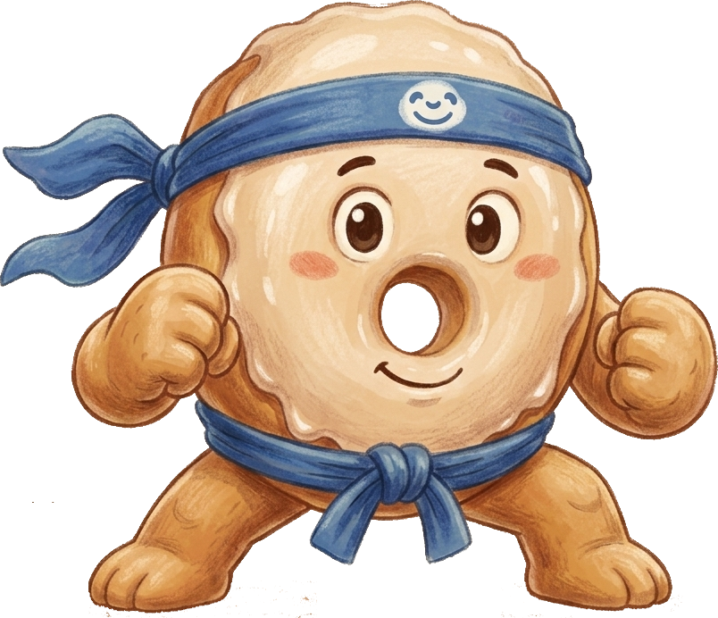 Glazey wearing a blue headband and belt