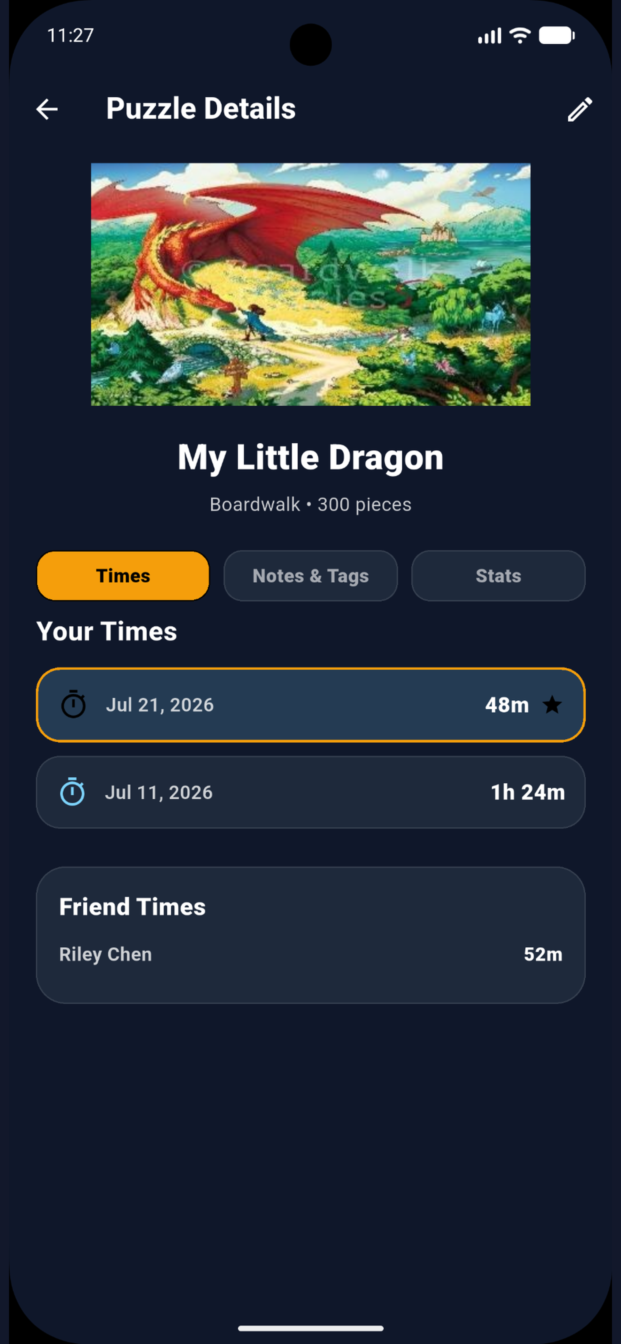 PuzzleTime puzzle detail screen